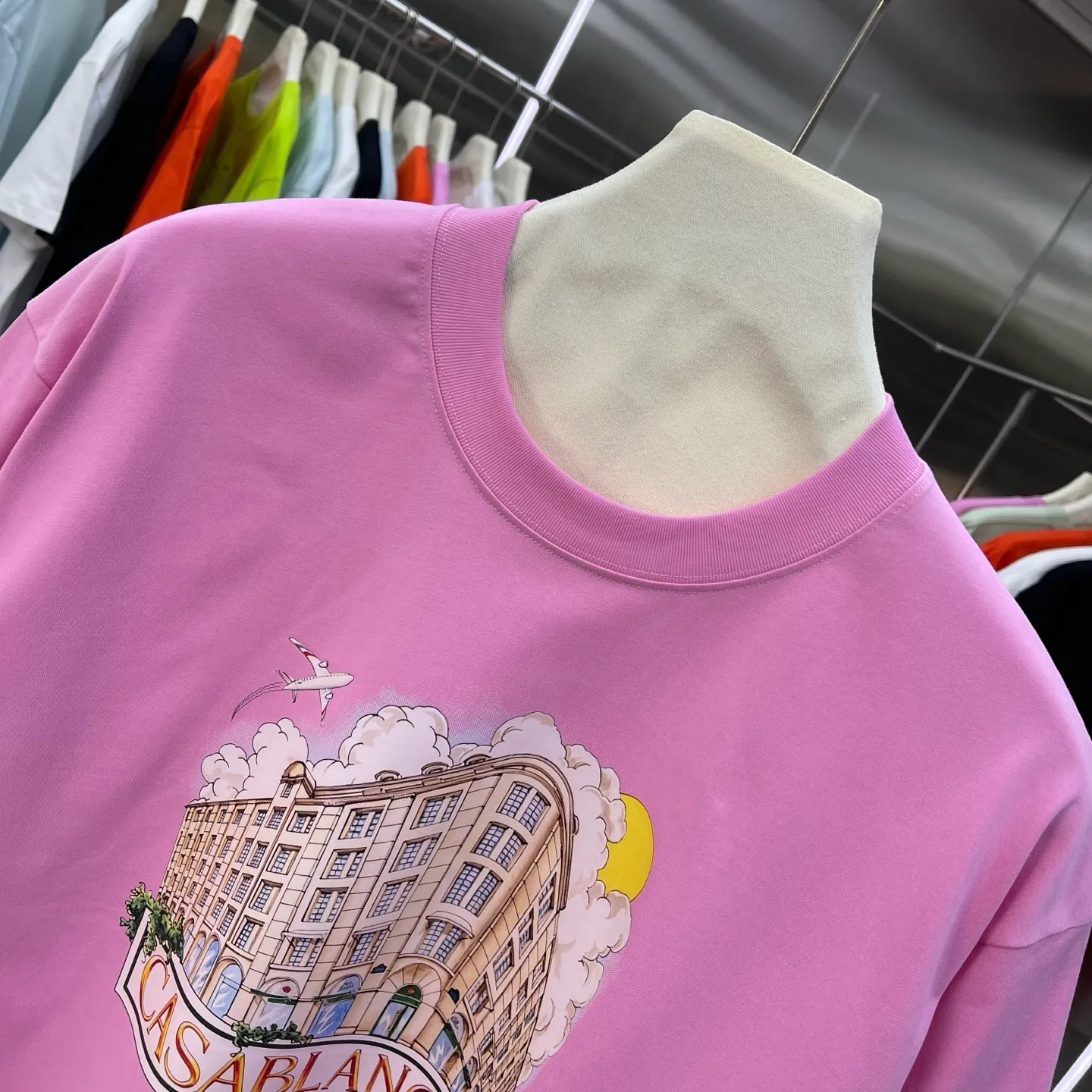 New Arrival Casablanca Classic Series T ～ ， ， 。 ， Classic ， In Stock ！ ：White Black Light Green Light Blue Pink（5 ） Size：S M L XL XXL